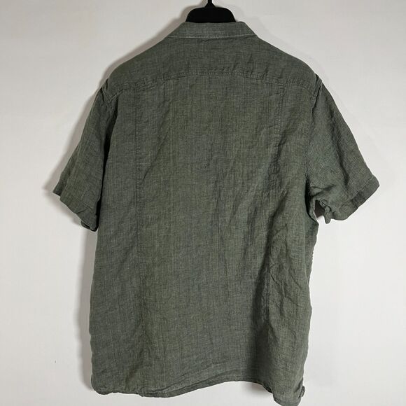 Baird McNutt Murano Linen Shirt Mens Large Button Up Short Sleeve Safari Preppy - Picture 5 of 7